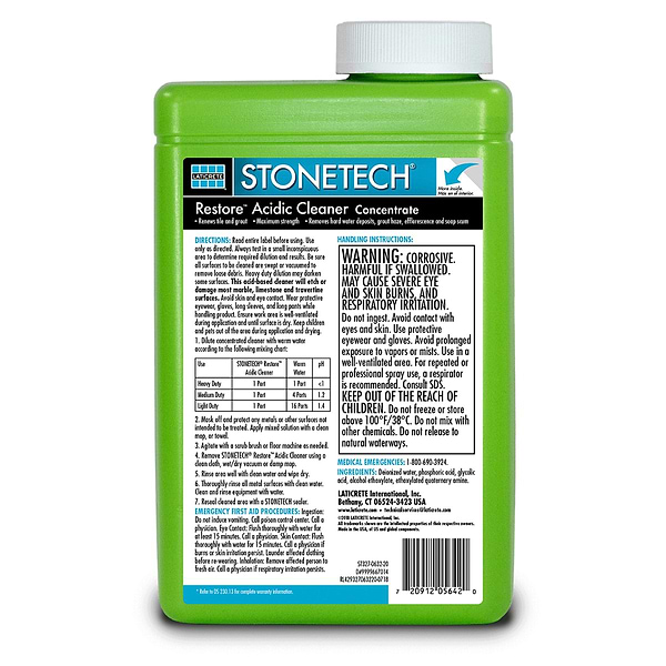 Laticrete Restore Acidic Heavy Duty Cleaner Concentrate for Tile & Grout - Quart