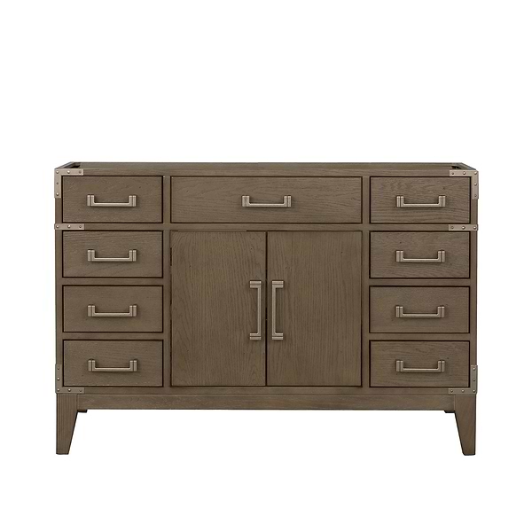 Aiden Gray Oak 48" Single Vanity wth Carrara Marble Top