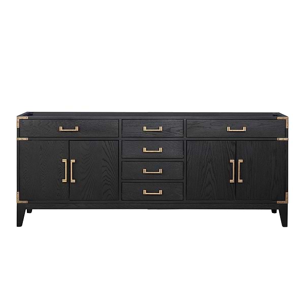 Aiden Black Oak 80" Double Vanity with Carrara Marble Top