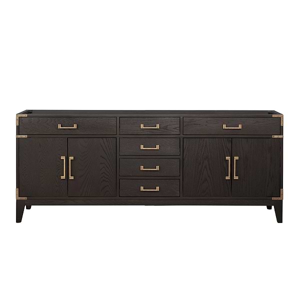 Aiden Brown Oak 80" Double Vanity without Top