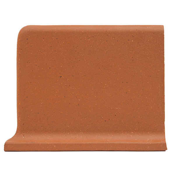 Elemental Red 6x8 Ceramic Quarry Tile Cove Base Left Outside Corner (14 per box)