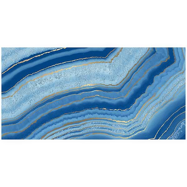 Agate Art Azul Blue 24x48 Artisan Decor Polished Porcelain Tile