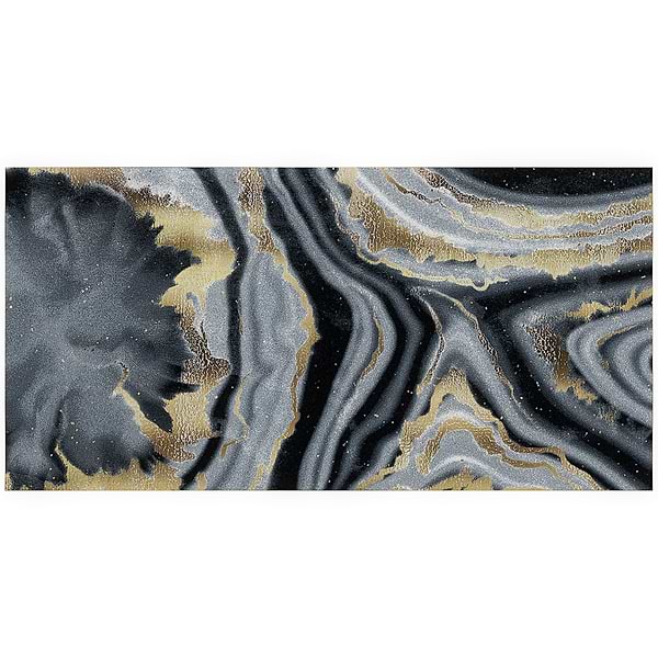 Agate Art Night Black 24x48 Artisan Decor Polished Porcelain Tile