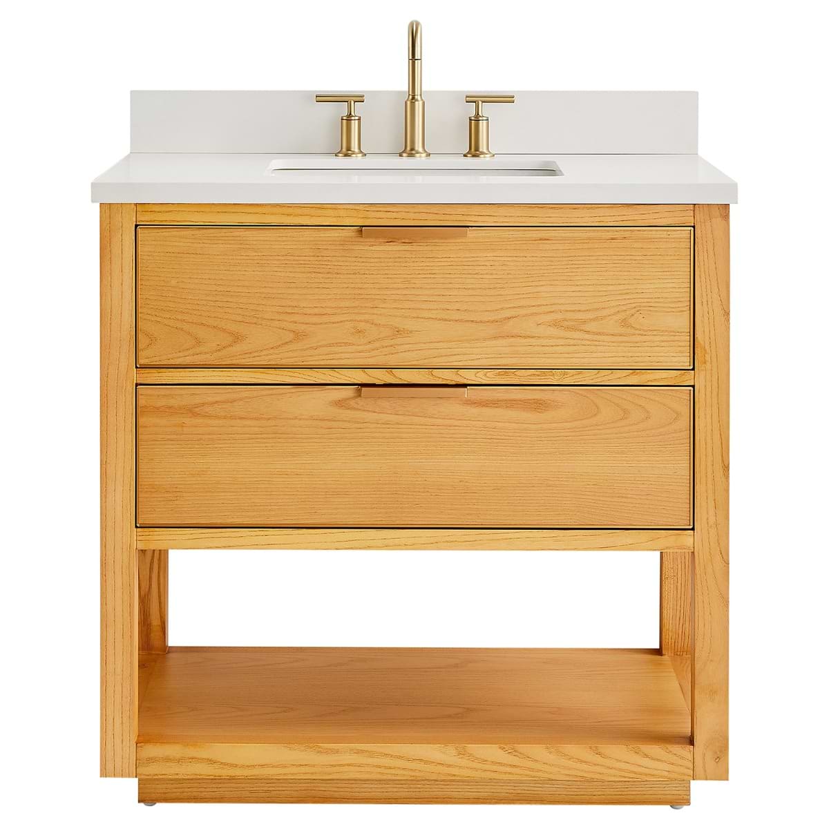 Dayton Woodgrain 36" Single Vanity with Pure White Quartz Top