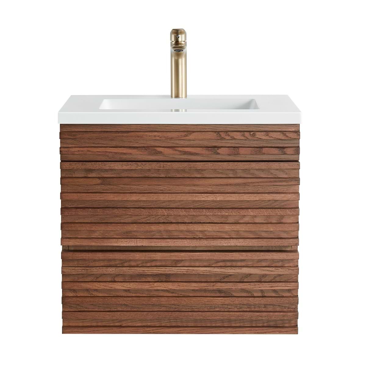 Gibson Dark Wood 24" Single Vanity with Integrated White Acrylic Top