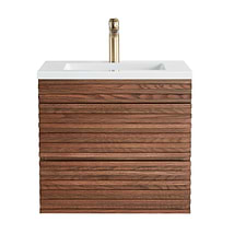 Gibson Dark Wood 24" Single Vanity with Integrated White Acrylic Top