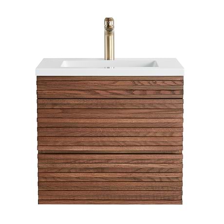 Gibson Dark Wood 24" Single Vanity with Integrated White Acrylic Top