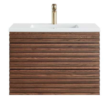 Gibson Dark Wood 30" Single Vanity with Integrated White Acrylic Top