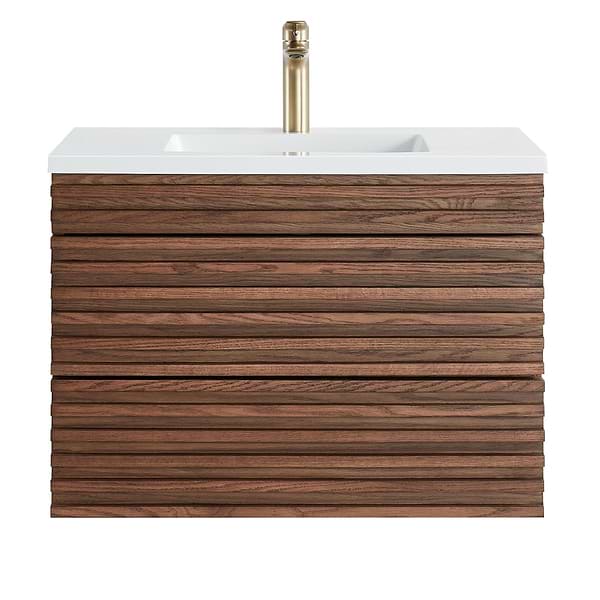 Gibson Dark Wood 30" Single Vanity with Integrated White Acrylic Top