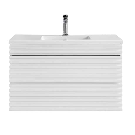 Gibson White 36" Single Vanity with Integrated White Acrylic Top