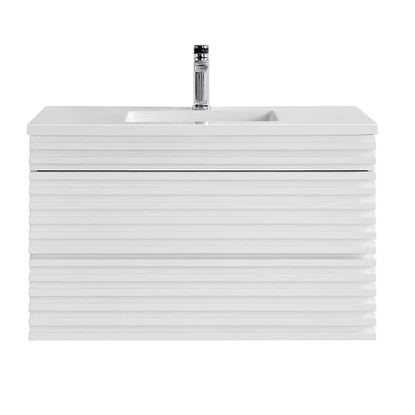 Gibson White 36" Single Vanity with Integrated White Acrylic Top