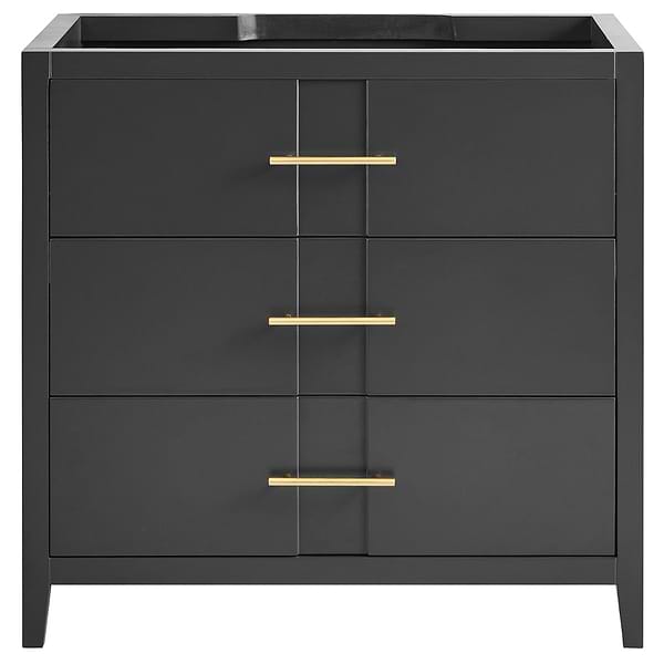 Iconic Charcoal and Gold 36" Single Vanity without Top