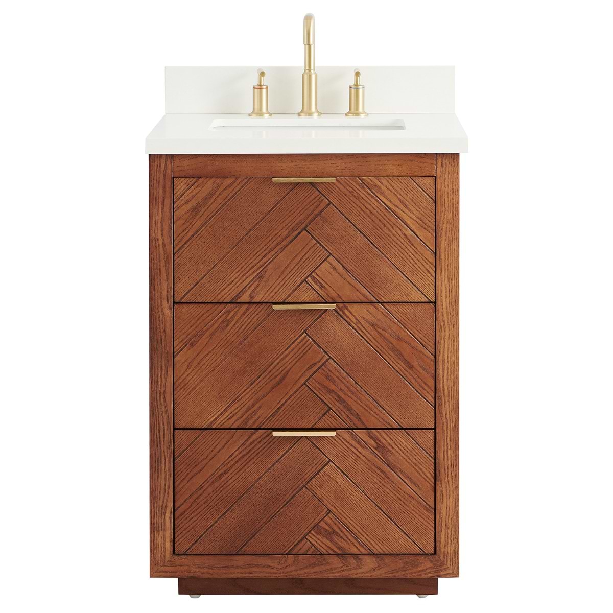 Marilyn Woodgrain 24" Single Vanity with Pure White Quartz Top