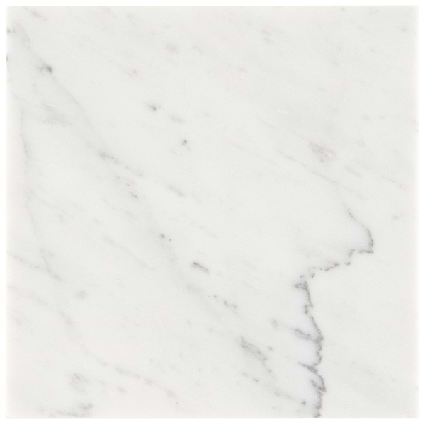 Barcode Liso Carrara White 8x8 Textured Honed Marble Tile by Michael Habachy in White, View 9, open zoomed image