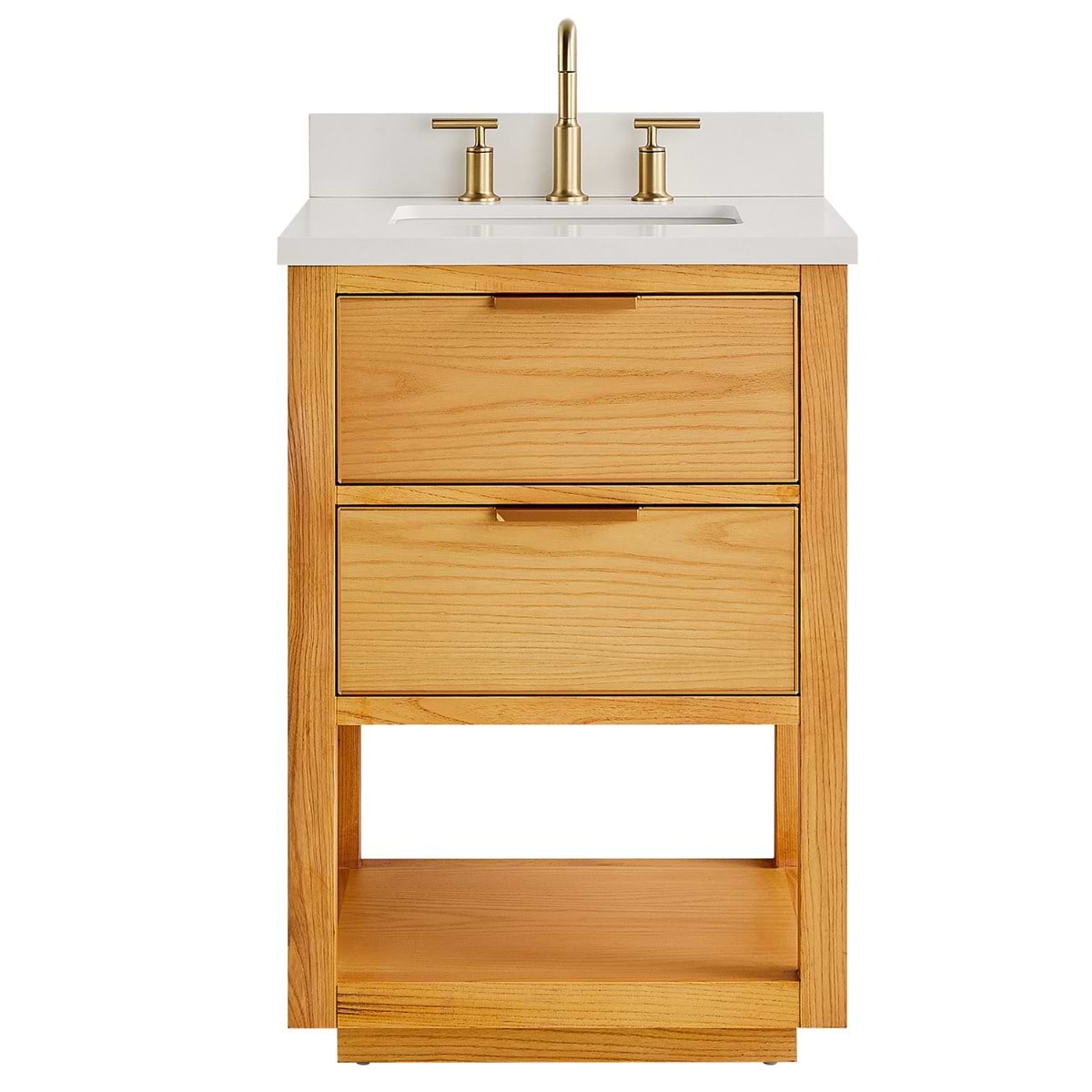 Dayton Woodgrain 24" Single Vanity with Pure White Quartz Top