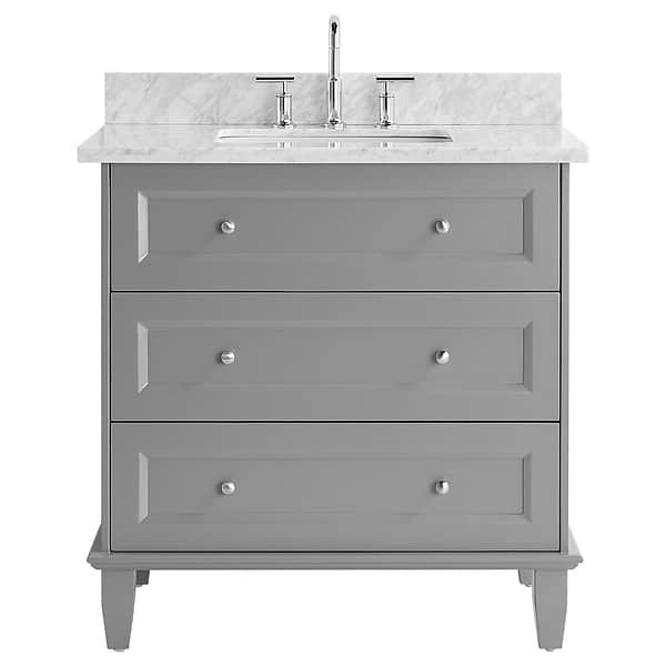 Nora Gray 36" Single Vanity with Carrara Marble Top