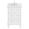 Nora White 24" Single Vanity with Carrara Marble Top