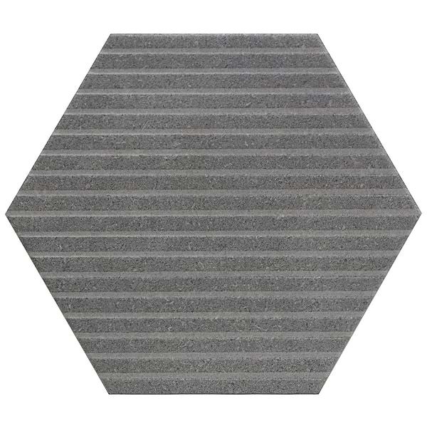 Texstone Deco Gris Gray 9" Matte Porcelain Hexagon Tile