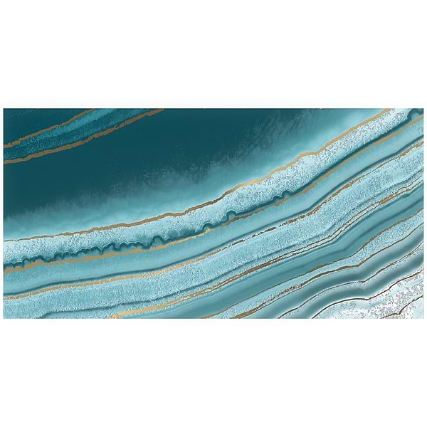 Agate Art Ocean Green 24x48 Artisan Decor Polished Porcelain Tile