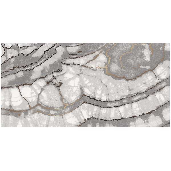 Agate Art Smoke Gray 24x48 Artisan Decor Polished Porcelain Tile