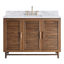 Lowell Dark Walnut 48" Single Vanity with Carrara Marble Top