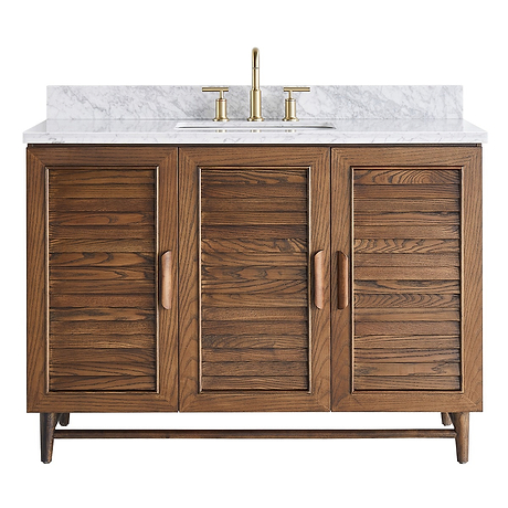 Lowell Dark Walnut 48" Single Vanity with Carrara Marble Top