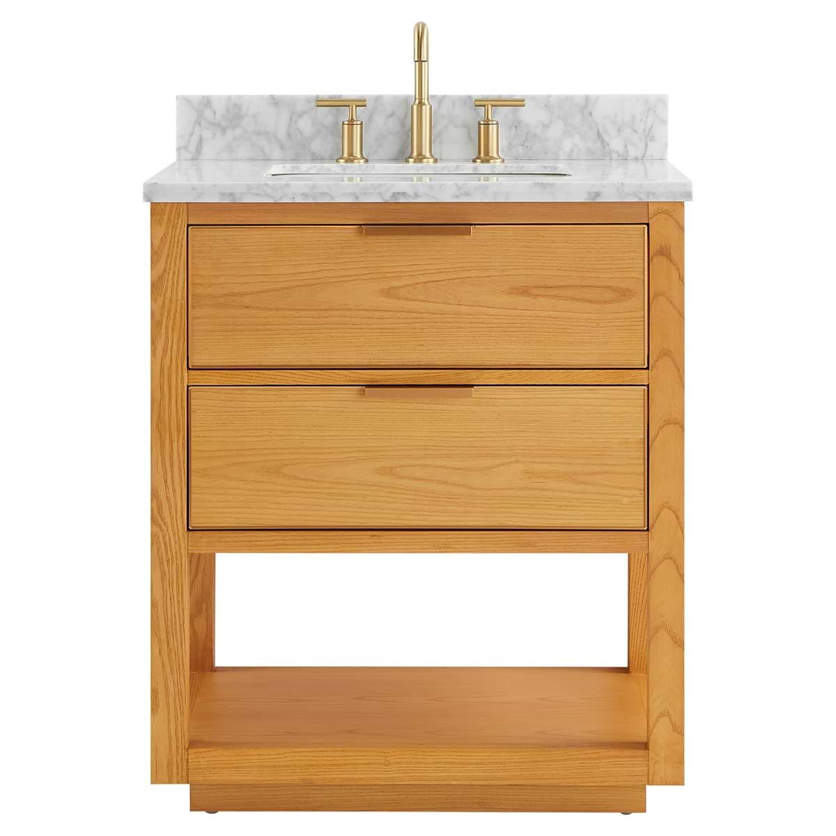 Dayton Woodgrain 30" Single Vanity with Carrara Marble Top