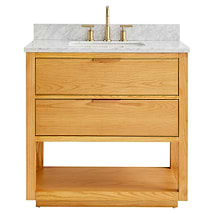 Dayton Woodgrain 36" Single Vanity with Carrara Marble Top