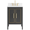 Province Charcoal and Gold 24" Single Vanity with Pure White Quartz Top