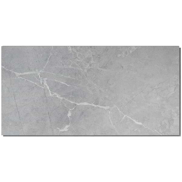 Optoro Chauny Marble Medium Gray 28mil Wear Layer Rigid Core Click 12x24 Luxury Vinyl Tile