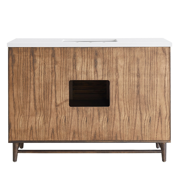 Lowell Dark Walnut 48" Single Vanity with Pure White Quartz Top