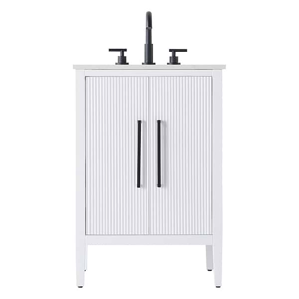 Juelle White 24" Single Vanity with Cultured Marble Top
