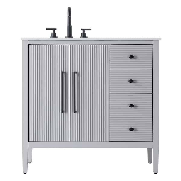 Juelle Gray 36" Single Vanity with Cultured Marble Top