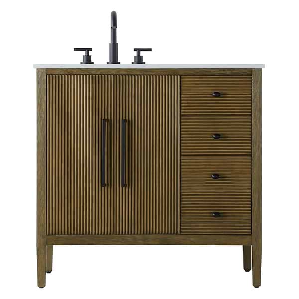 Juelle Hazel Oak 36" Single Vanity with Cultured Marble Top