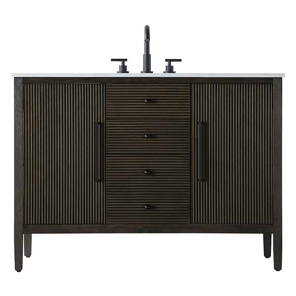 Juelle Chocolate Oak 48" Single Vanity with Cultured Marble Top