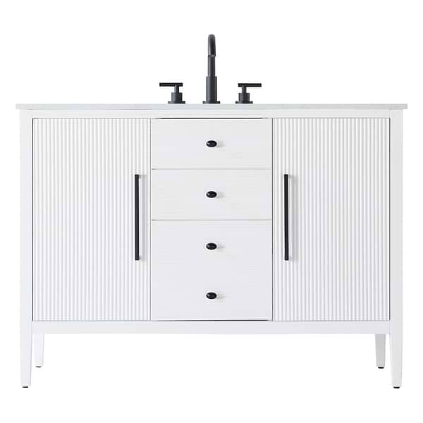 Juelle White 48" Single Vanity with Cultured Marble Top