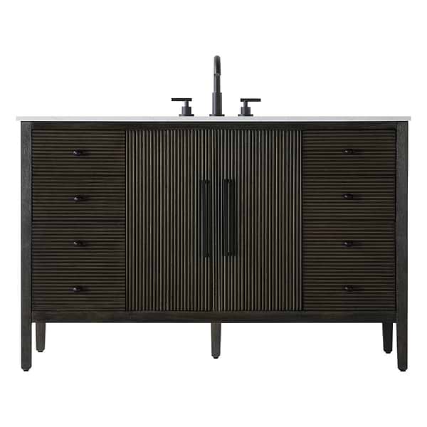 Juelle Chocolate Oak 54" Single Vanity with Cultured Marble Top