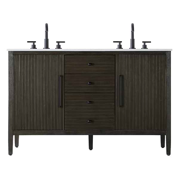 Juelle Chocolate Oak 54" Double Vanity with Cultured Marble Top