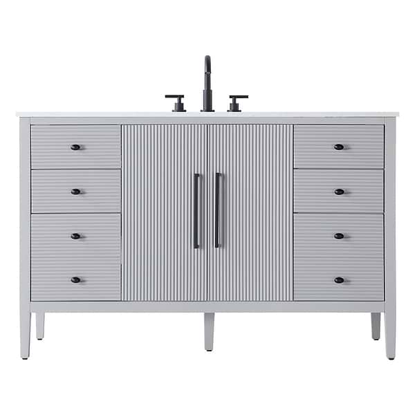 Juelle Gray 54" Single Vanity with Cultured Marble Top