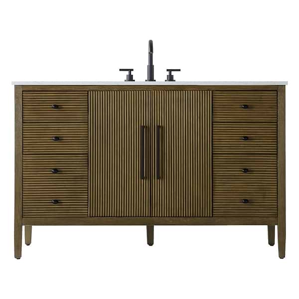 Juelle Hazel Oak 54" Single Vanity with Cultured Marble Top