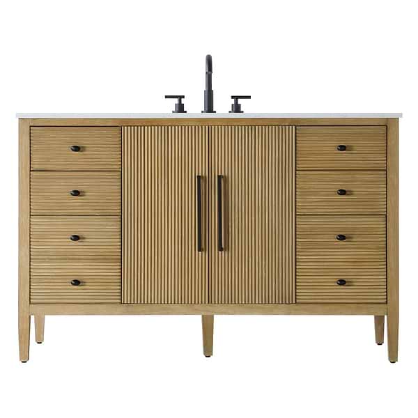 Juelle Honey Oak 54" Single Vanity with Cultured Marble Top