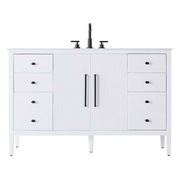 Juelle White 54" Single Vanity with Cultured Marble Top