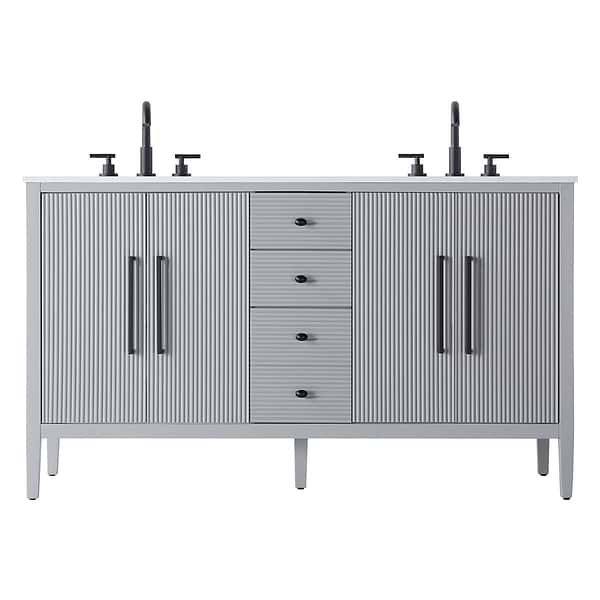 Juelle Gray 60" Double Vanity with Cultured Marble Top