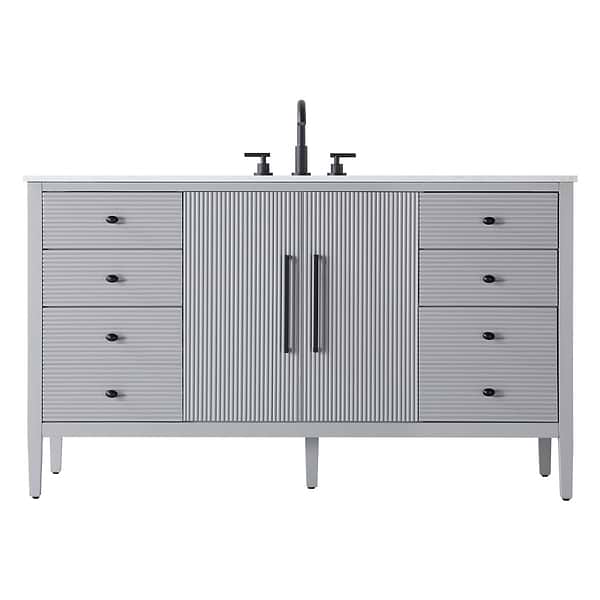 Juelle Gray 60" Single Vanity with Cultured Marble Top