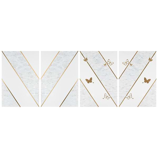 Timeless Butterflies and Perla Brass Mixed Polished Tile By Elizabeth Sutton