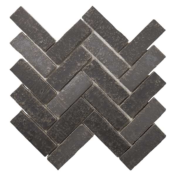 Brixon Charcoal Gray 1.5x4 Herringbone Matte Porcelain Mosaic Tile
