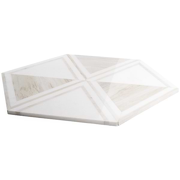 GeoMarble Altair Thassos Sabbia Polished Marble Mosaic Tile