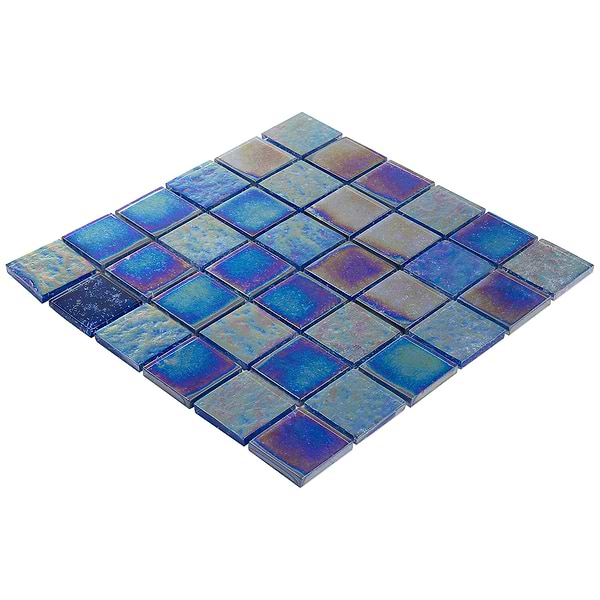 Laguna Iridescent Indigo 2x2 Glass Tile