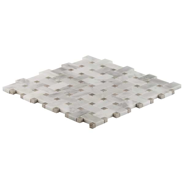 Twine Asian Statuary 1x2 Honed Marble Mosaic Tile