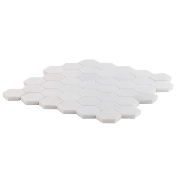 Bianco Dolomite White 2" Hexagon Premium Honed Marble Mosaic Tile